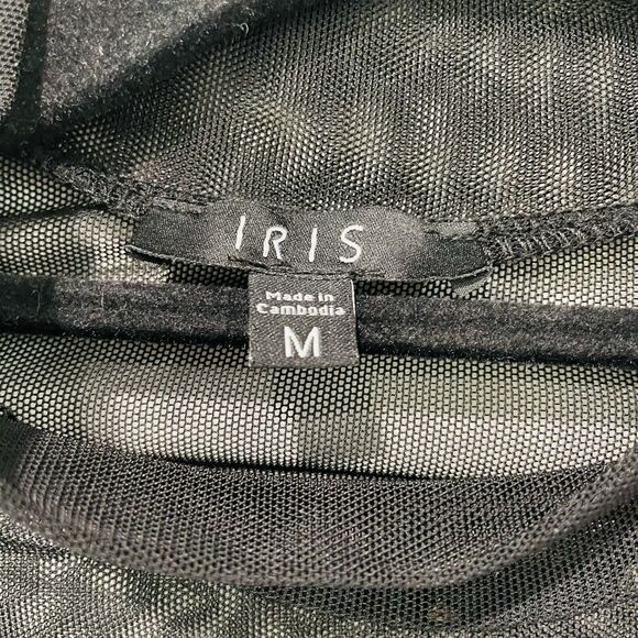 Iris Juniors Mesh Studded Bodysuit Long Sleeve Black Size Sm-Med Bodysuit Sheer - Picture 11 of 15